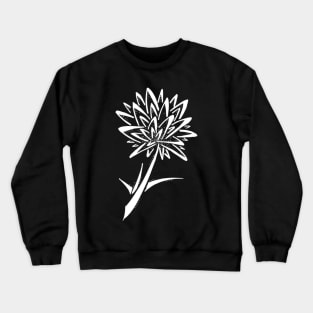 White Abstract Dandelion Crewneck Sweatshirt